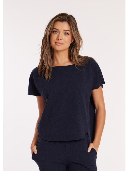 Mododoc S/S Dolman Curve Hem Hi-Lo Top