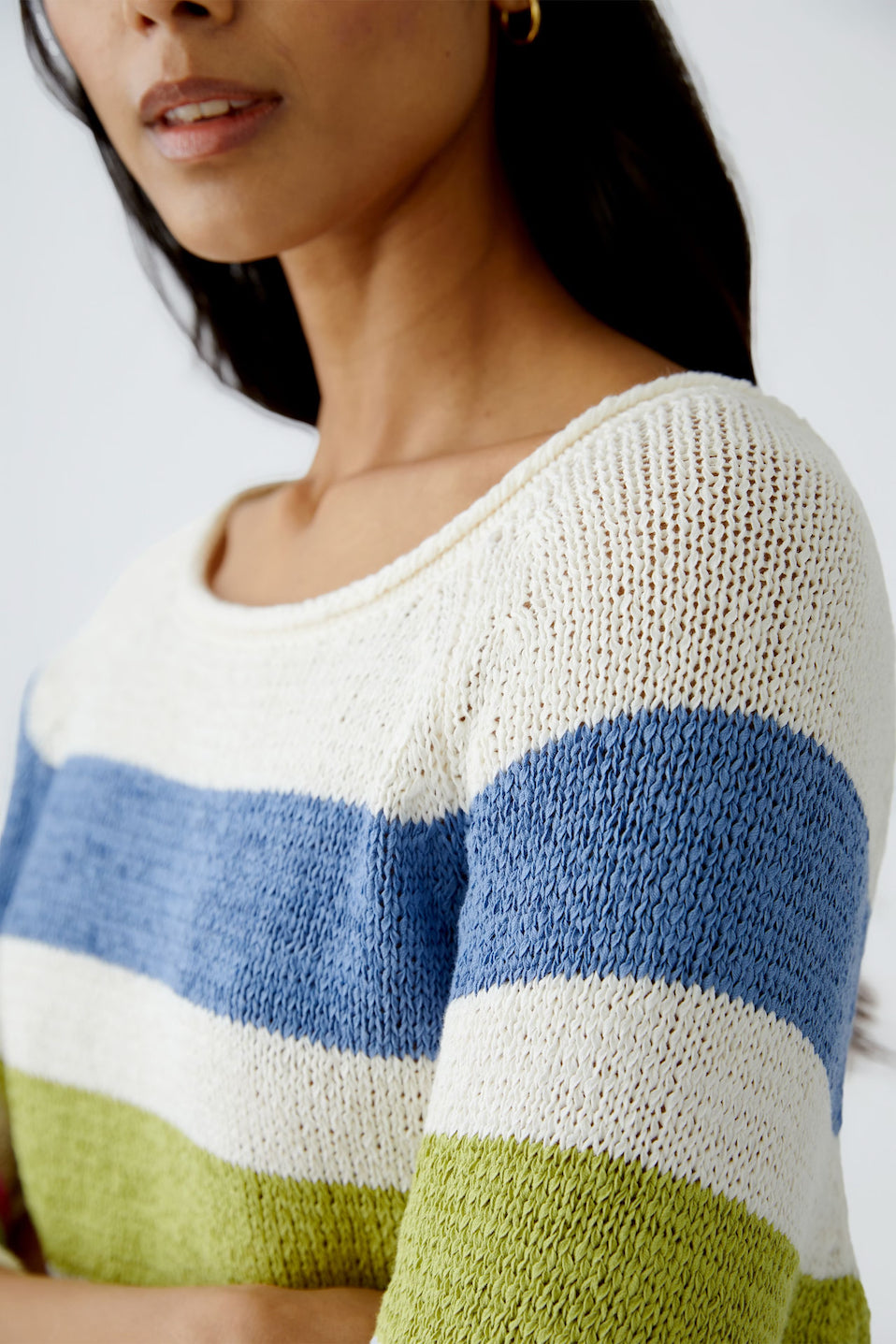 Oui Striped Pullover Sweater