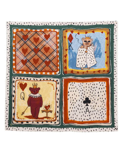 V. Frass Teddy Bear Cards Silk Neckie