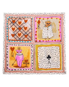 V. Frass Teddy Bear Cards Silk Neckie