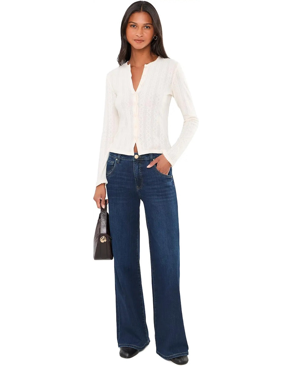 Kut From The Kloth Maya High Rise Wide Leg Scoop Pocket Jeans (Angelically Wash)