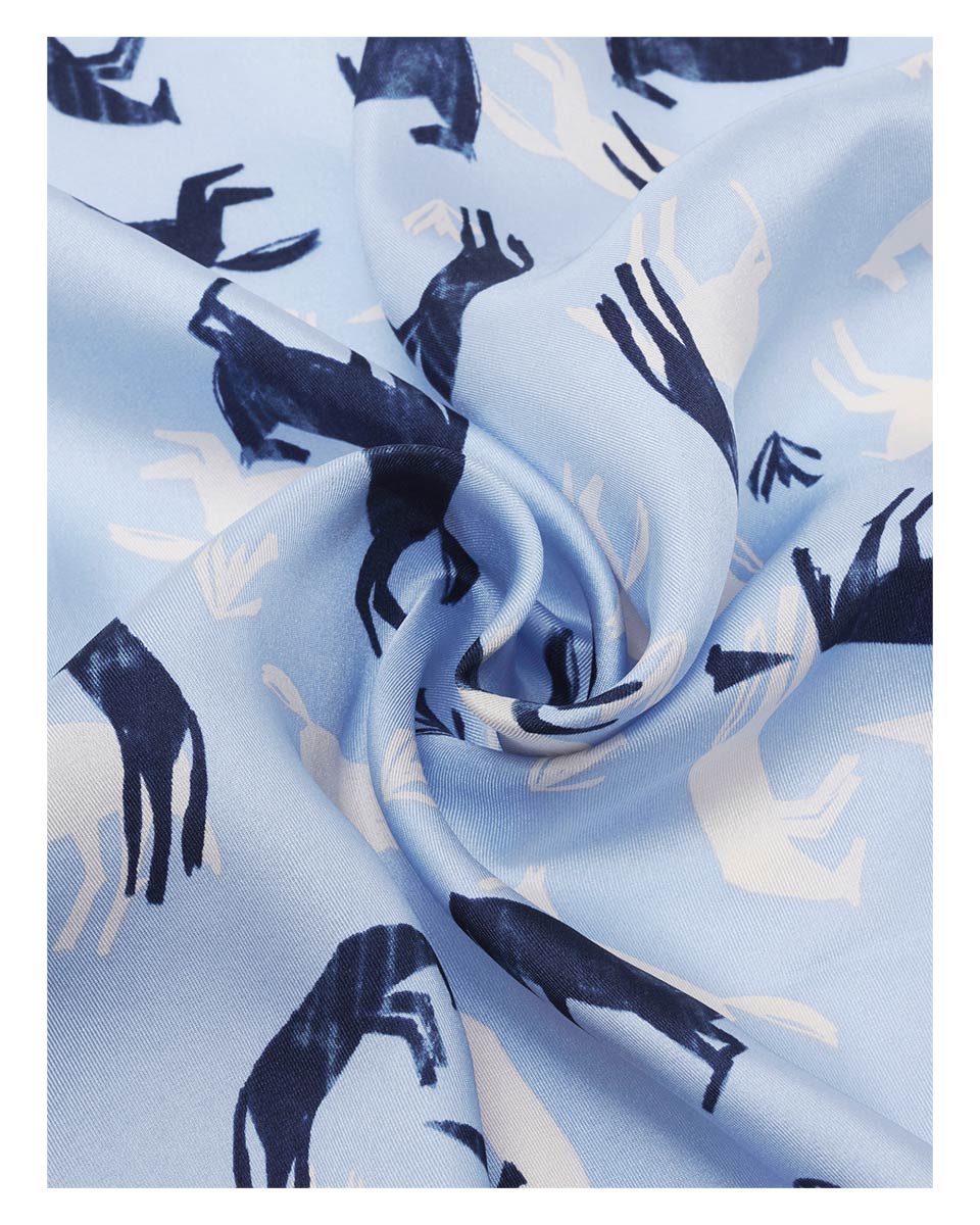 V. Frass Horse Design Silk Neckie