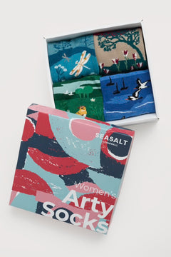 Seasalt Gift Box of 4 Women's Arty Socks Scenic