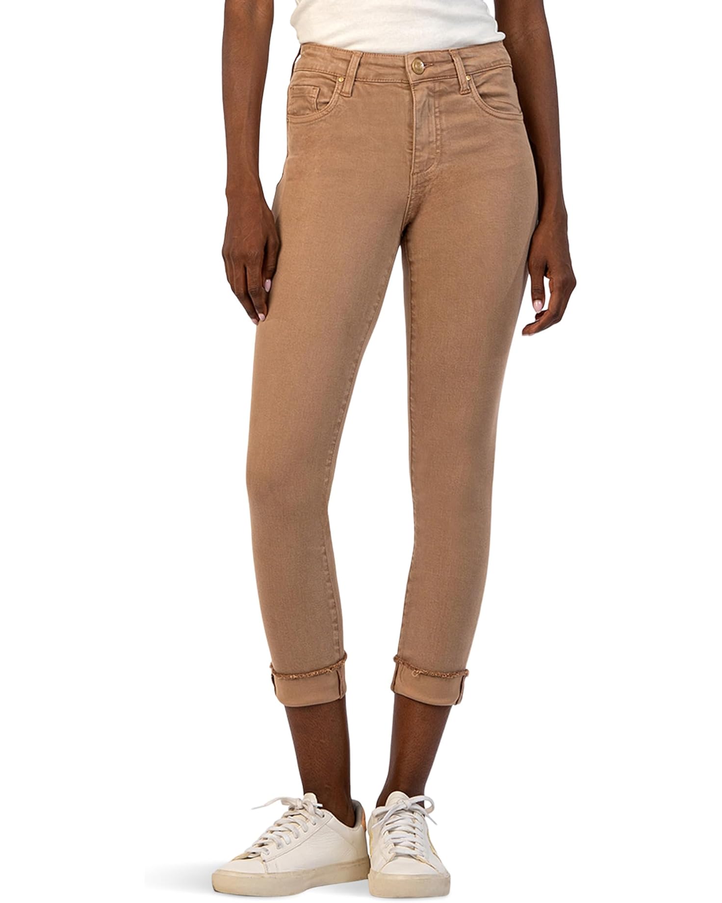Kut From The Kloth Amy Straight Leg Crop Jeans (Cappuccino)