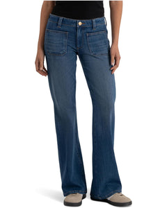 Kut From The Kloth Ana High Rise Flare With Patch Pockets (Apparent Wash)