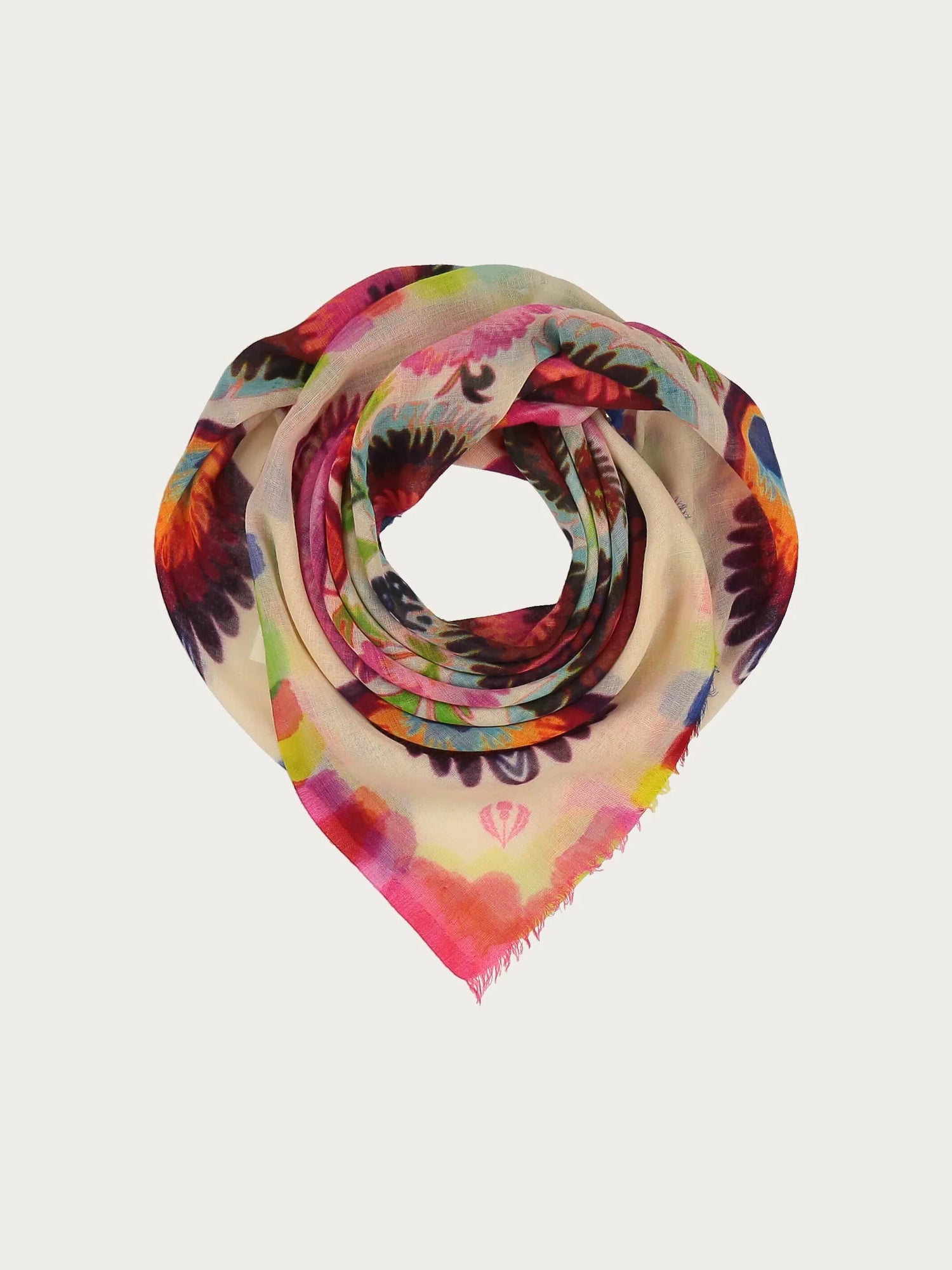 V. Frass Colourful Plumes Wool Scarf