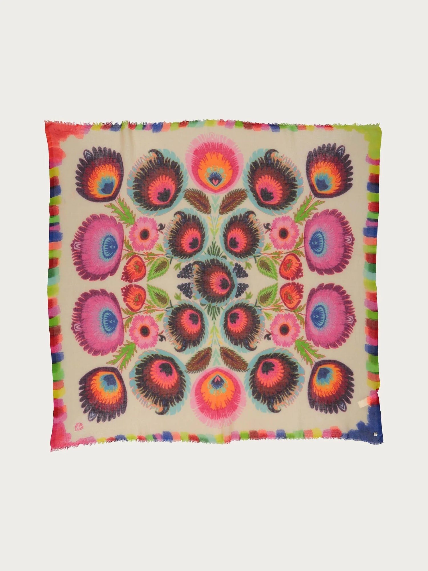 V. Frass Colourful Plumes Wool Scarf