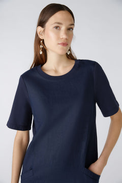 Oui Jersey Back Linen Dress