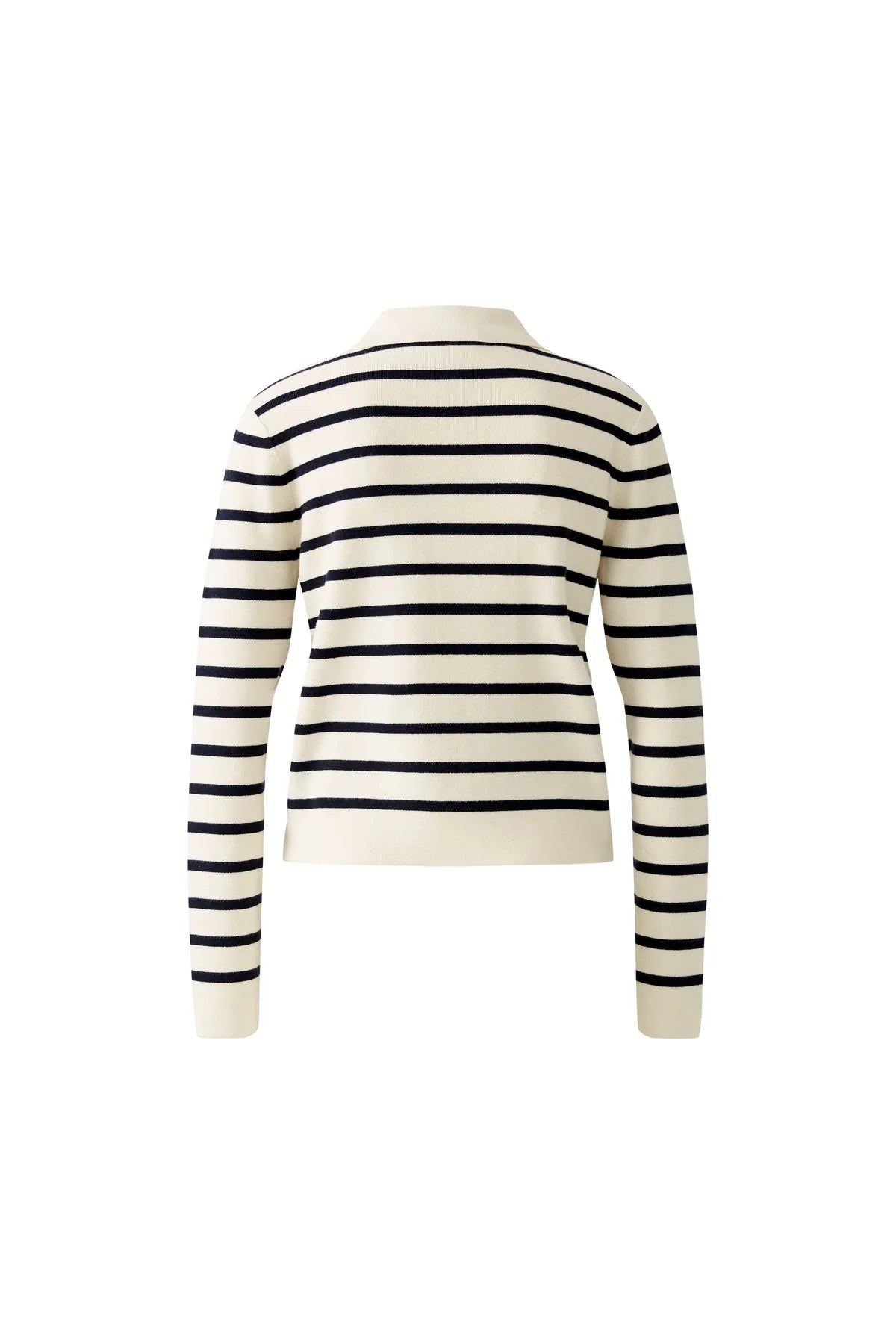 Oui Carina Striped Cardigan With Collar