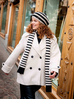 V. Frass Two Toned Striped Beret