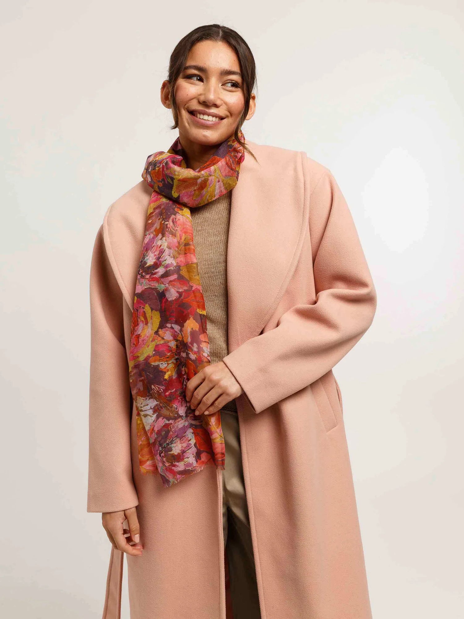 V. Frass Sustainability Edition Painted Floral Scarf