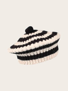 V. Frass Two Toned Striped Beret