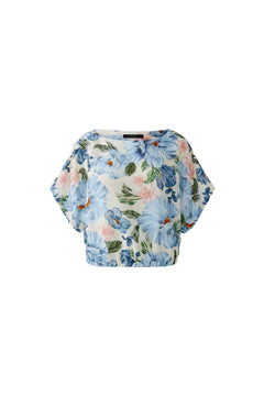 Oui Floral Blouse With Drawcord