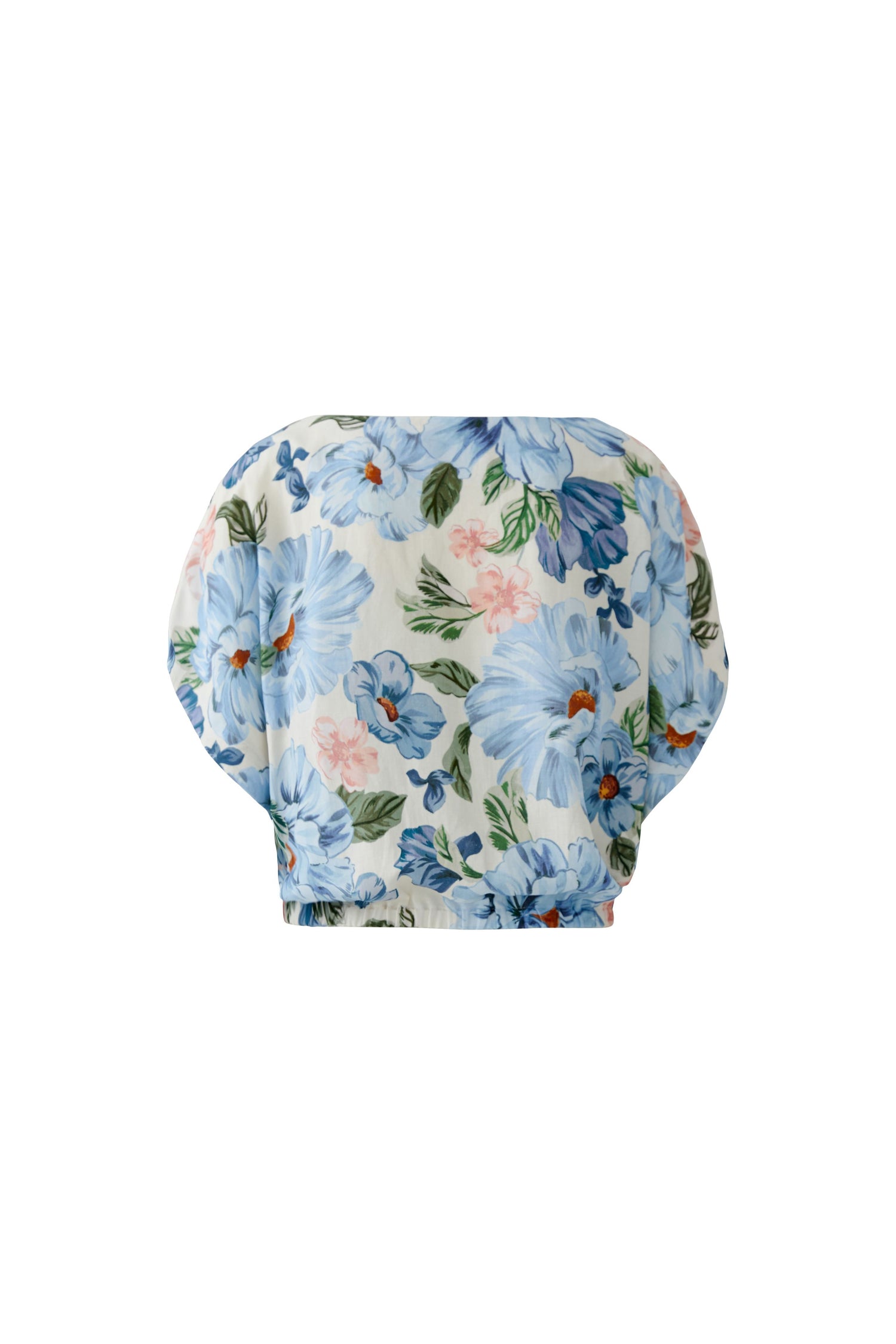 Oui Floral Blouse With Drawcord