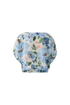 Oui Floral Blouse With Drawcord