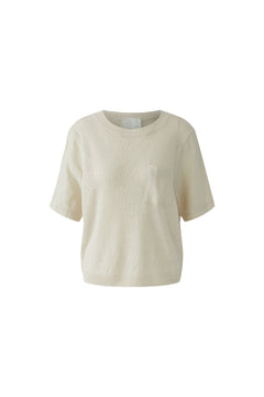 Oui Short Sleeve Linen Sweater