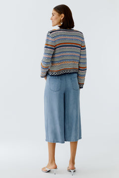 Oui Striped Cardigan Jacket