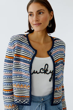 Oui Striped Cardigan Jacket