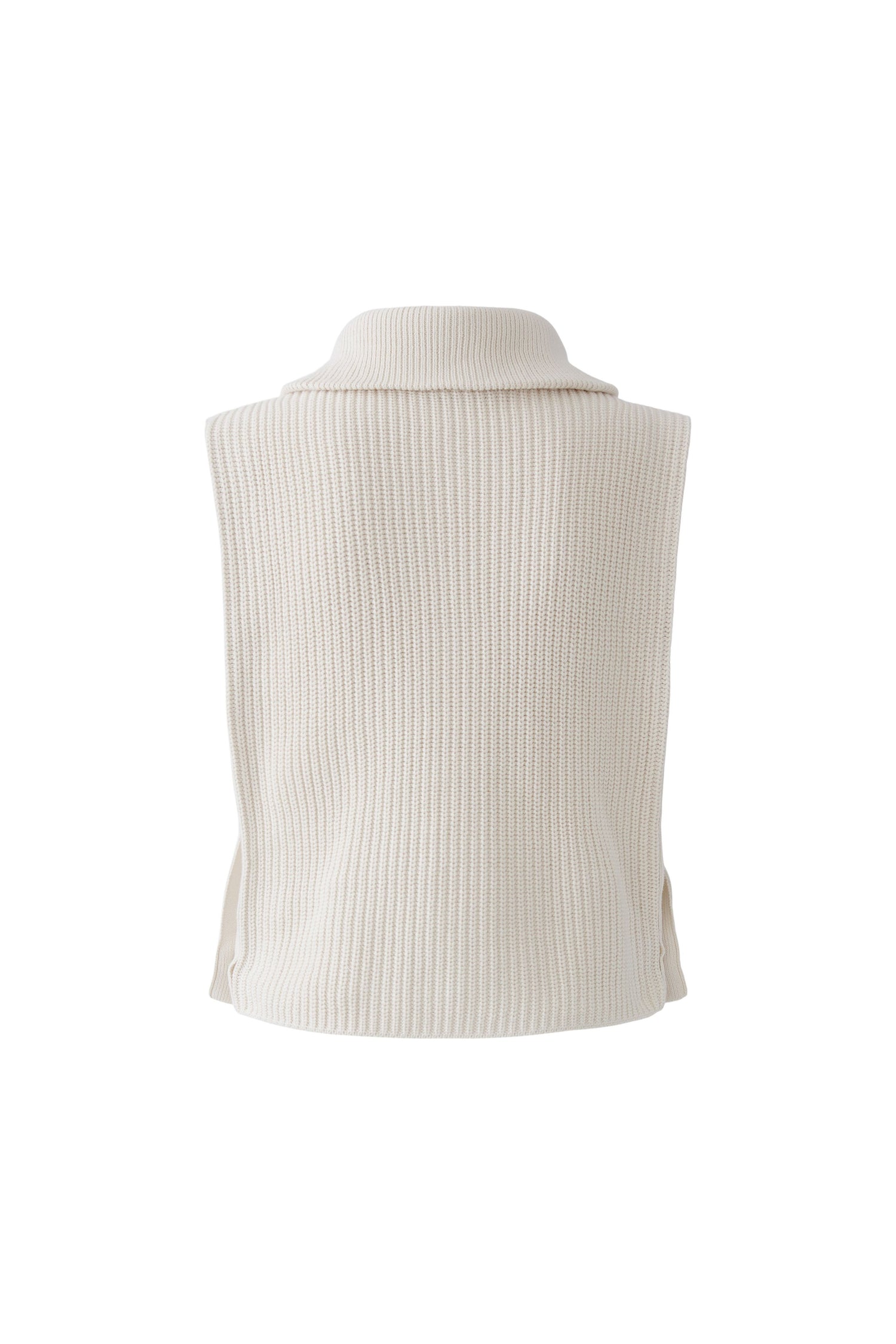 Oui Cotton Blend 1/4 Zip Vest With Collar