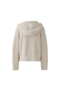 Oui V-Neck Cardigan With Hood