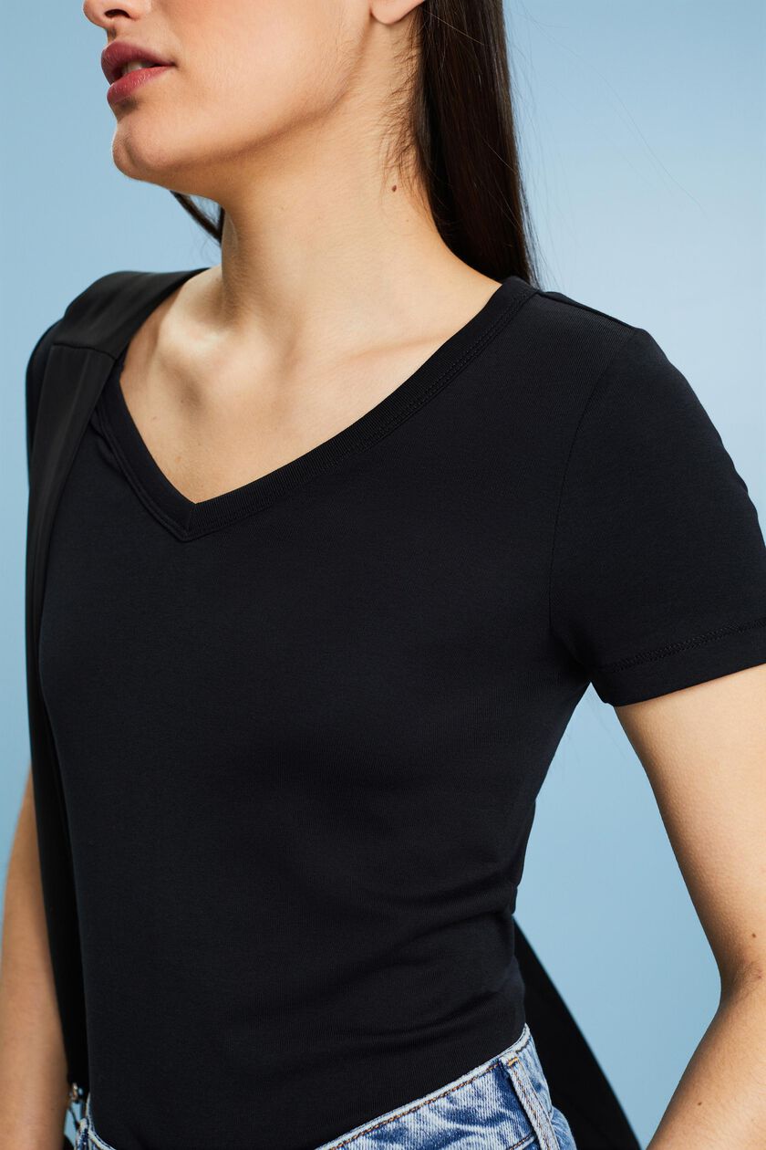 Esprit Cotton V-Neck Short Sleeve T-Shirt