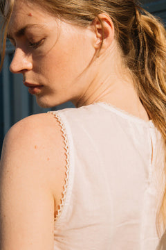 Indi & Cold Sleeveless Embroidered Blouse