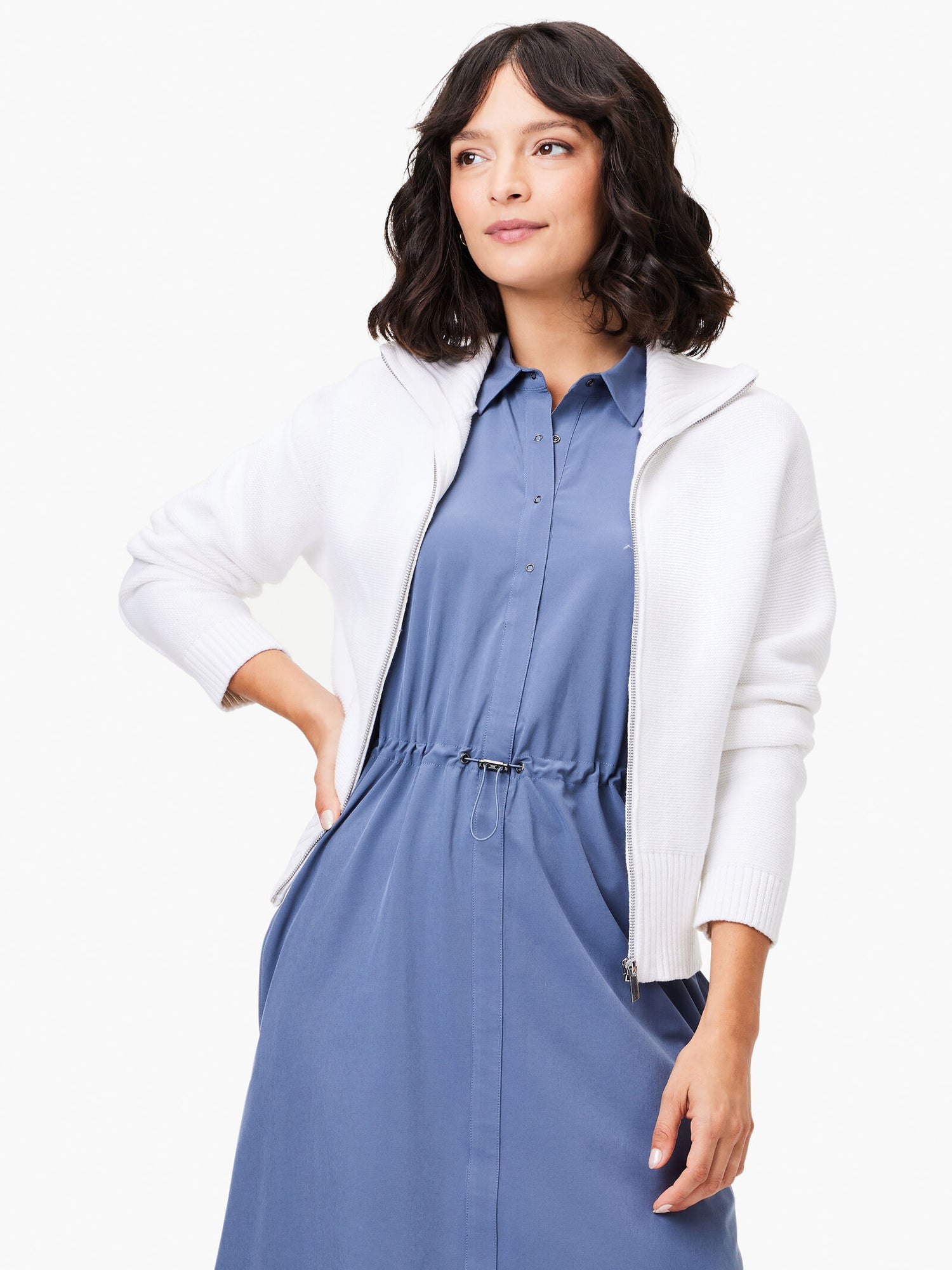 Nic + Zoe Zip Front Sweater Jacket