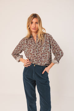 Indi & Cold Printed Blouse With Collar