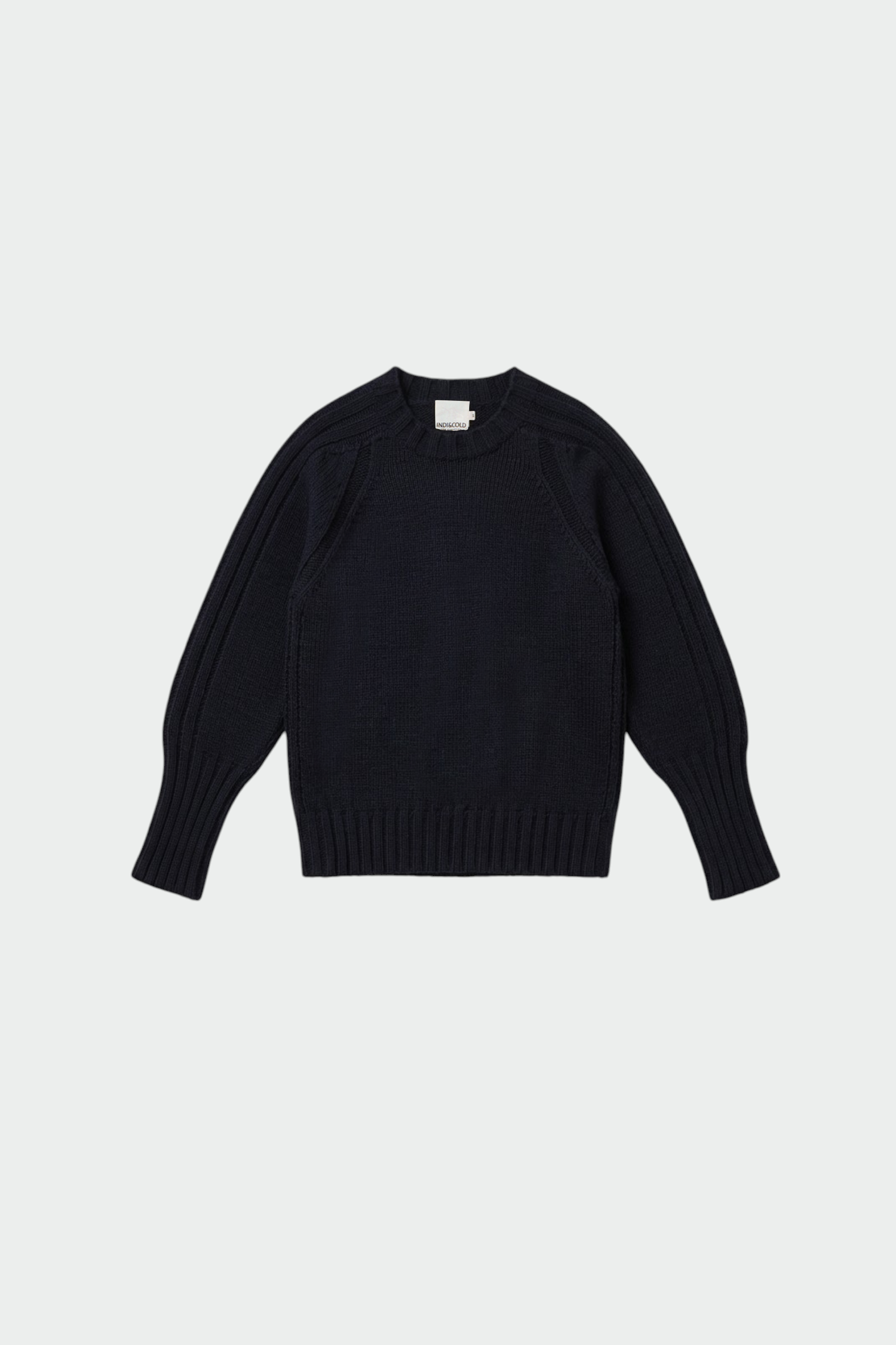 Indi & Cold Textured Crewneck Knit Sweater