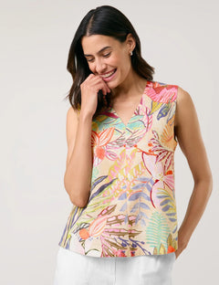 Gerry Weber Printed Linen Sleeveless Blouse