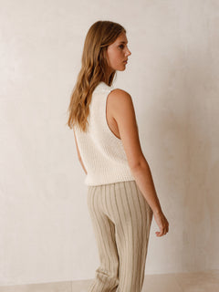 Indi & Cold Ribbed Knit Button Up Vest