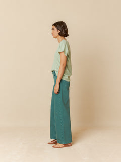 Indi & Cold V-Neck Cotton Linen T-Shirt