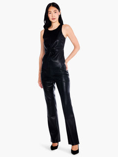 Nic + Zoe Faux Leather Twist Front Tank