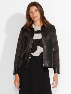 Nic + Zoe Faux Leather Mix Jacket