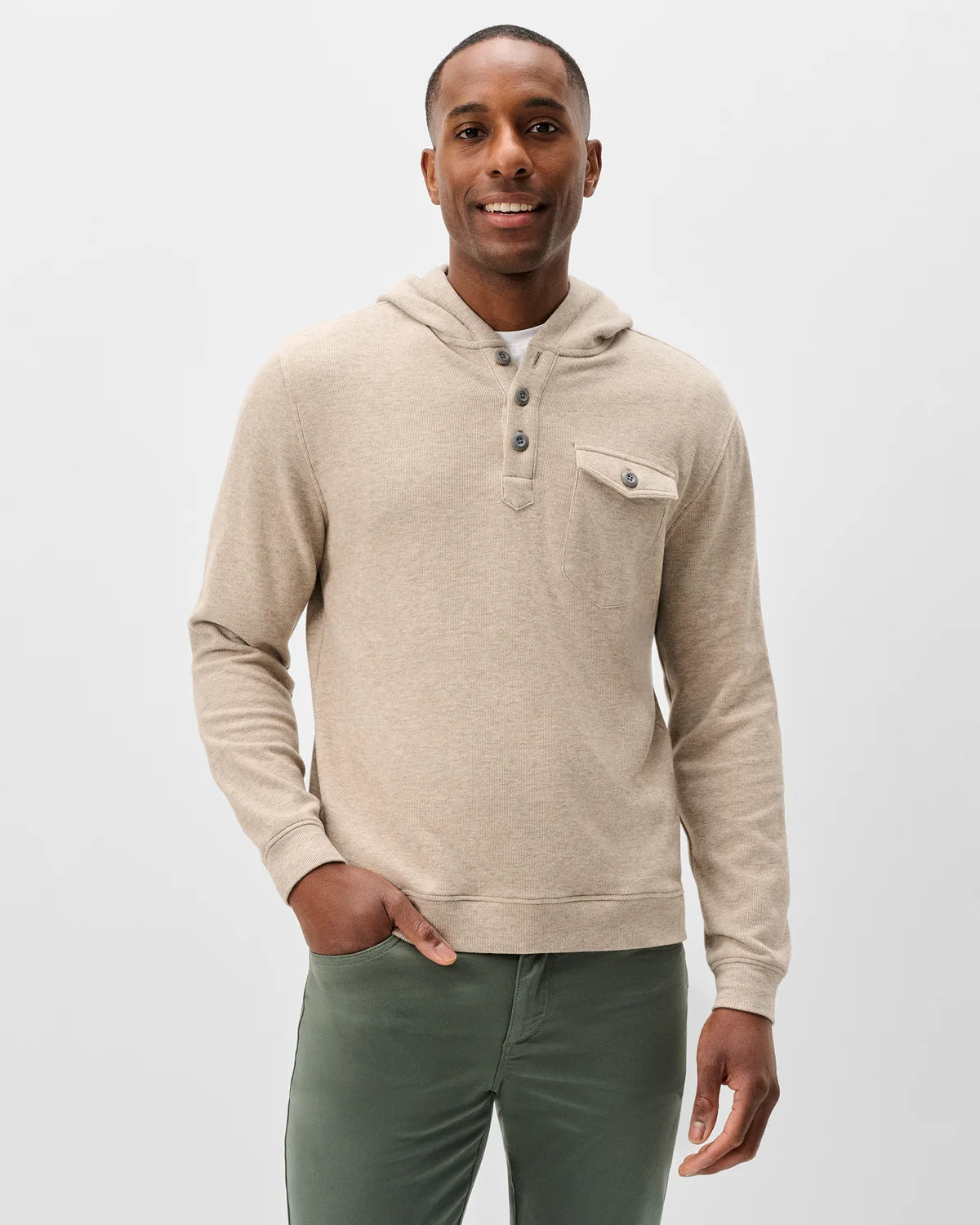 Johnnie-O Button Henley Hoodie