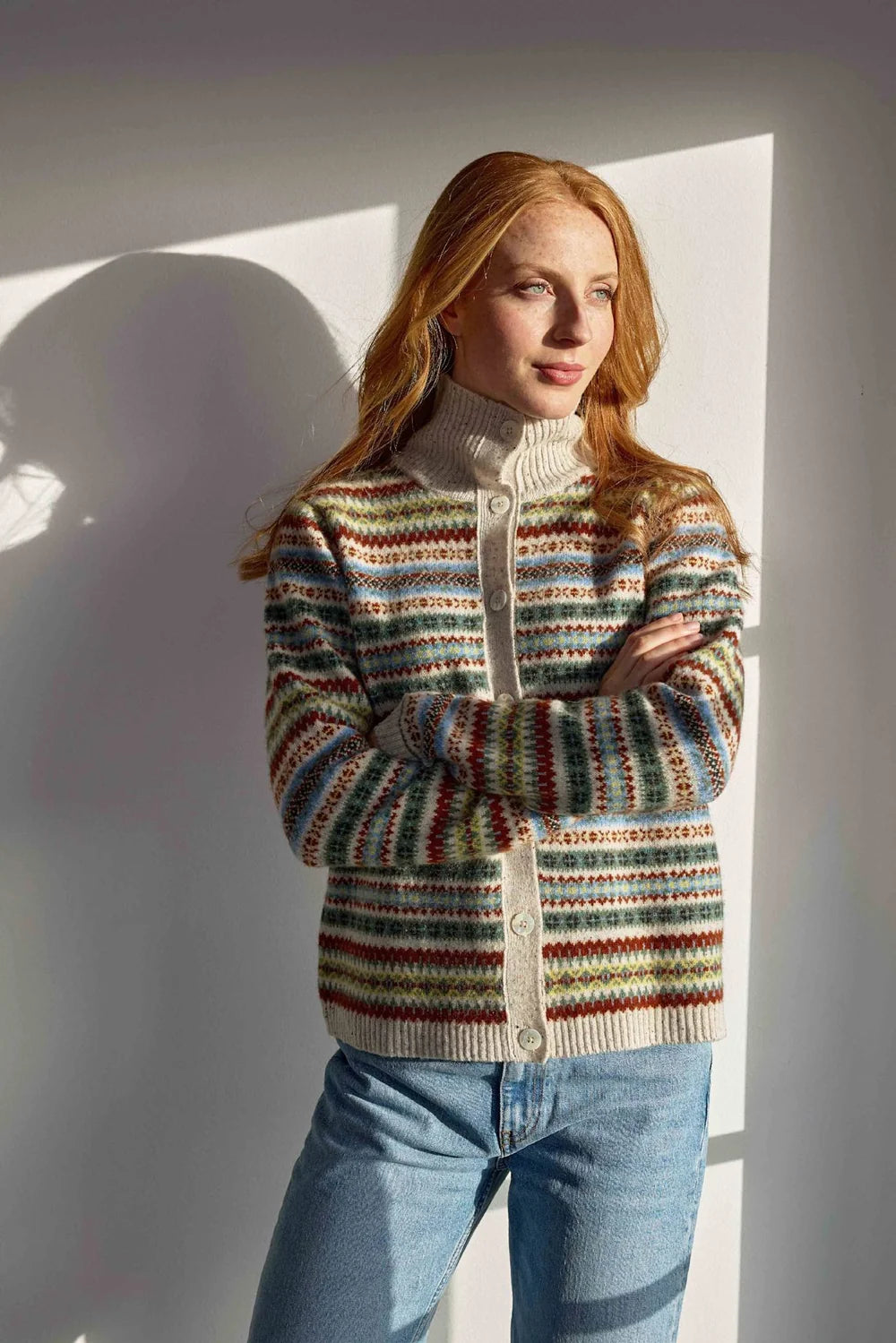 Mansted Faulkner Wool Intarsia Polo Cardigan
