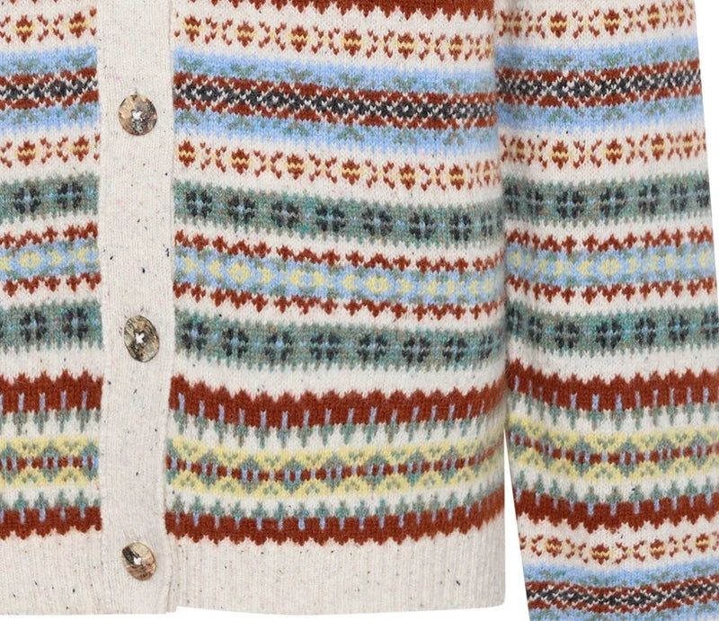 Mansted Faulkner Wool Intarsia Polo Cardigan