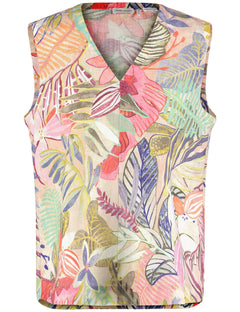 Gerry Weber Printed Linen Sleeveless Blouse