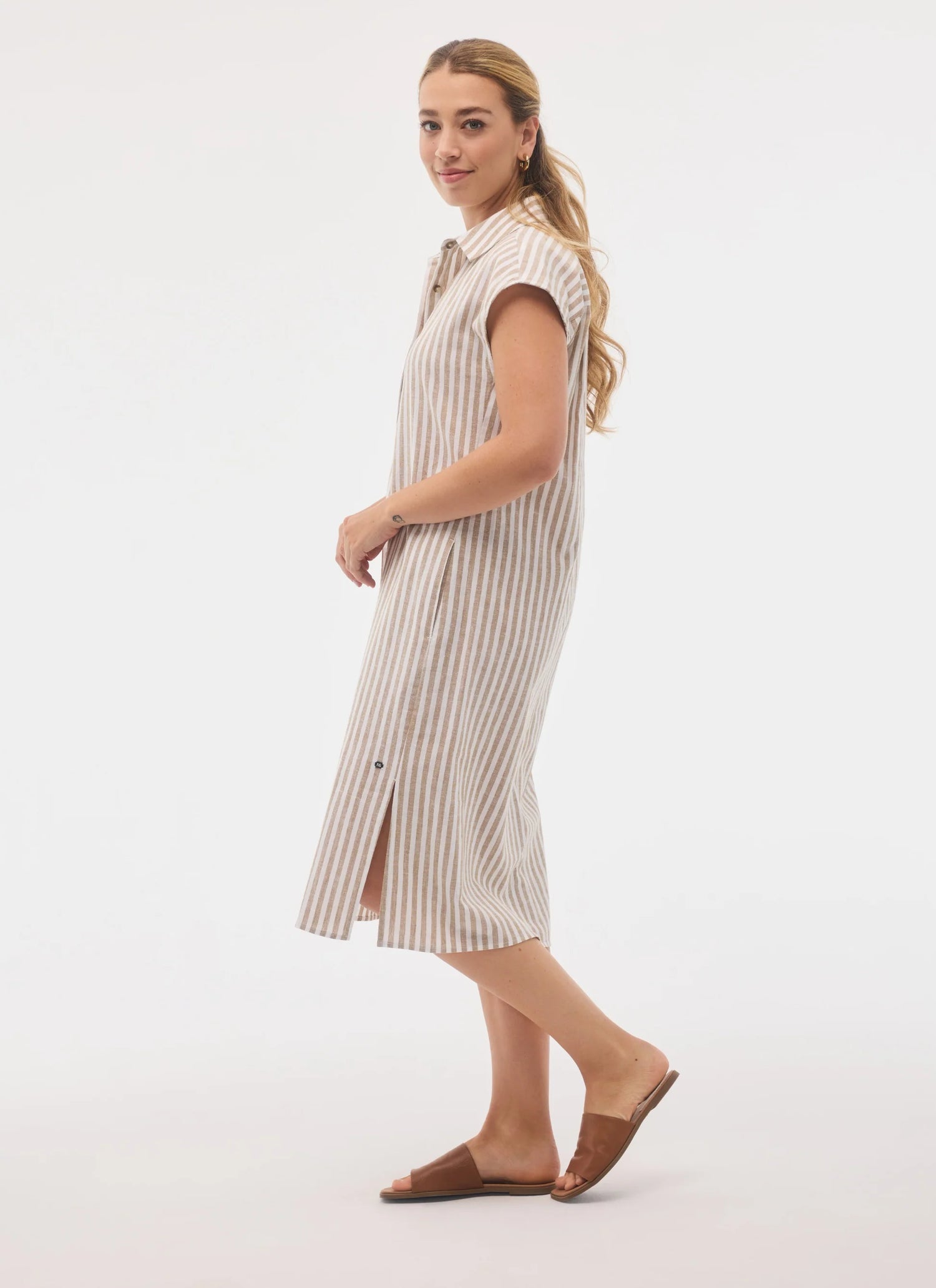 🇨🇦 Fig Kelly Linen Blend Shirt Dress