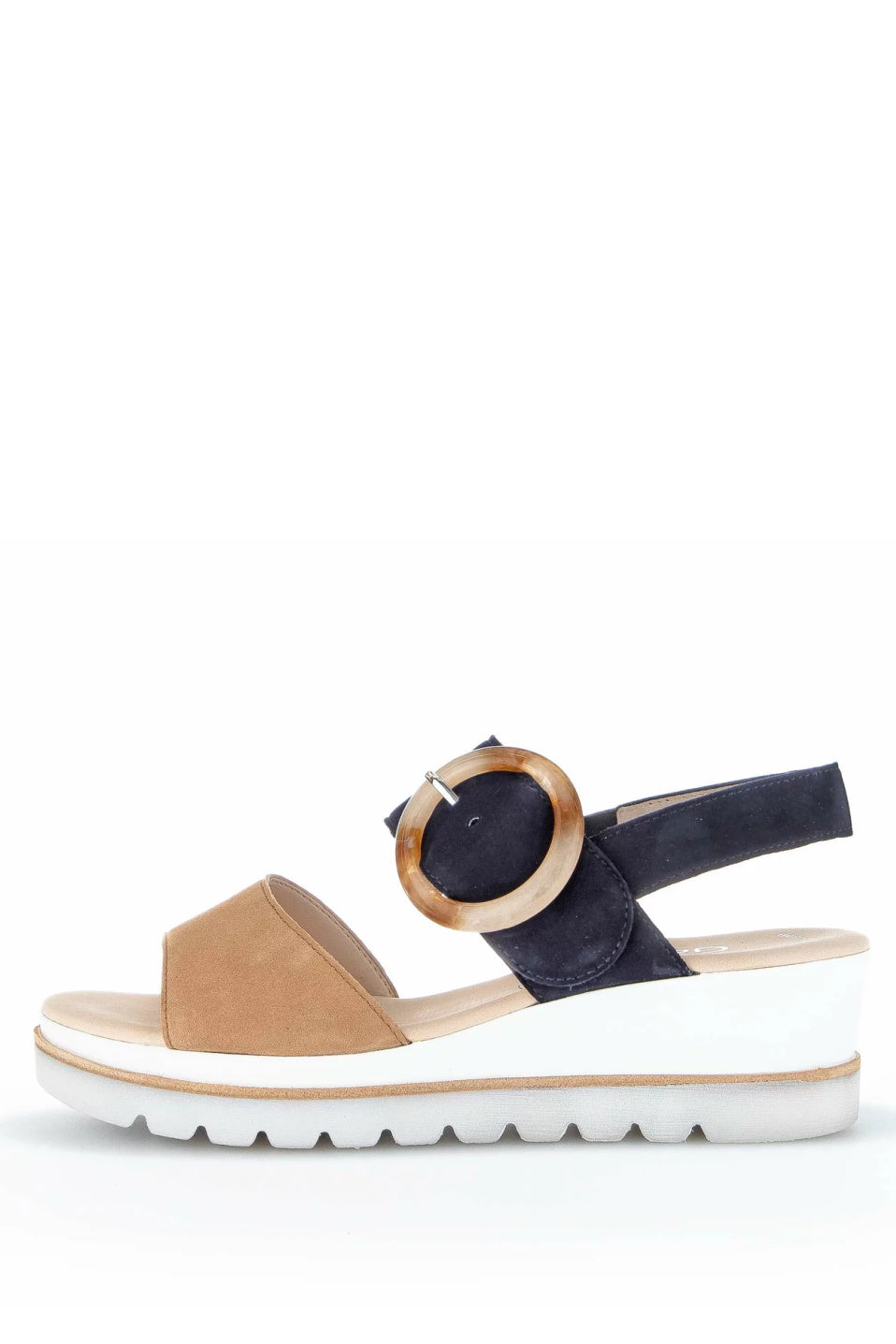 Gabor Two Tone Sandals With Large Buckle