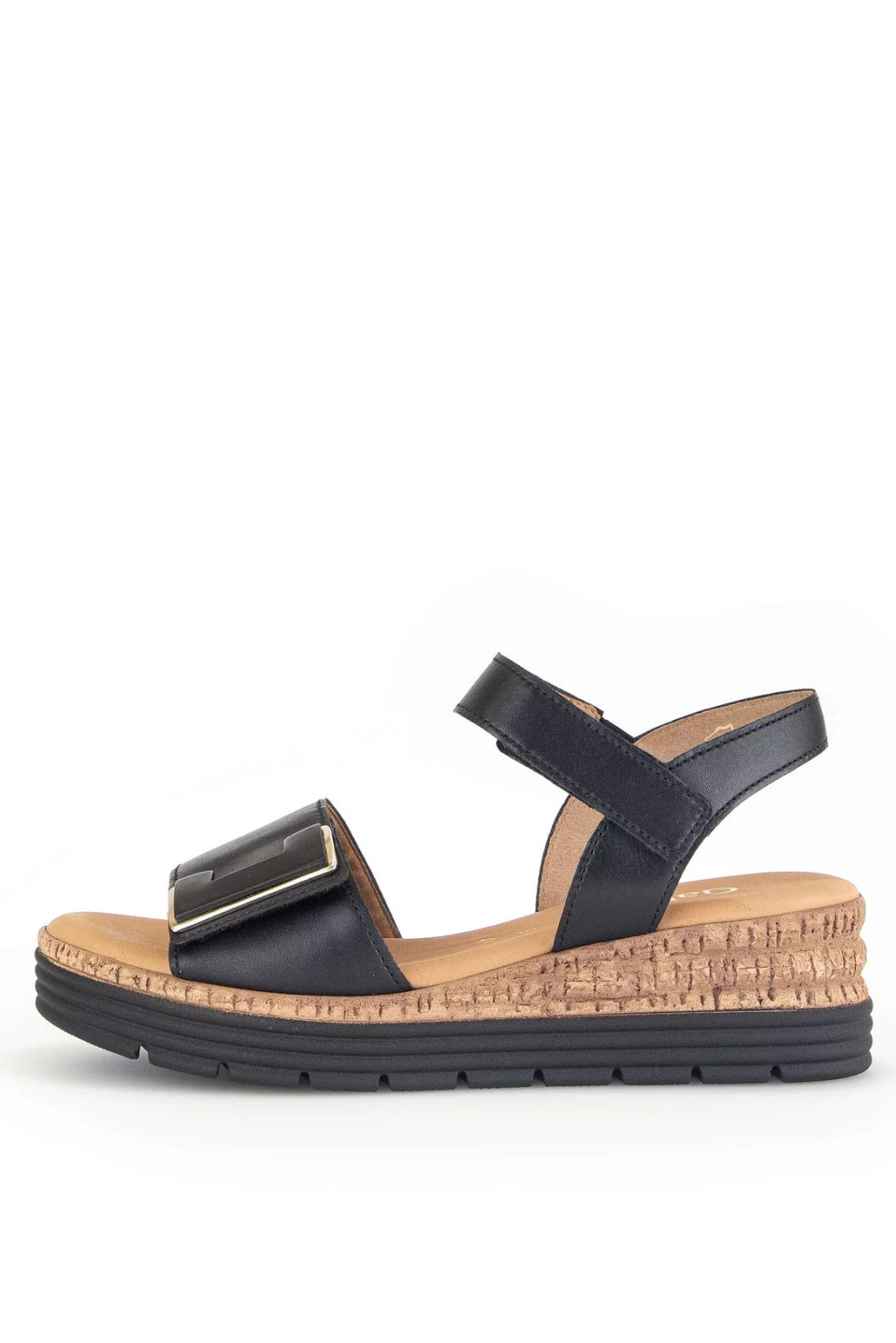 Gabor Large Buckle Cork Sole Sandal