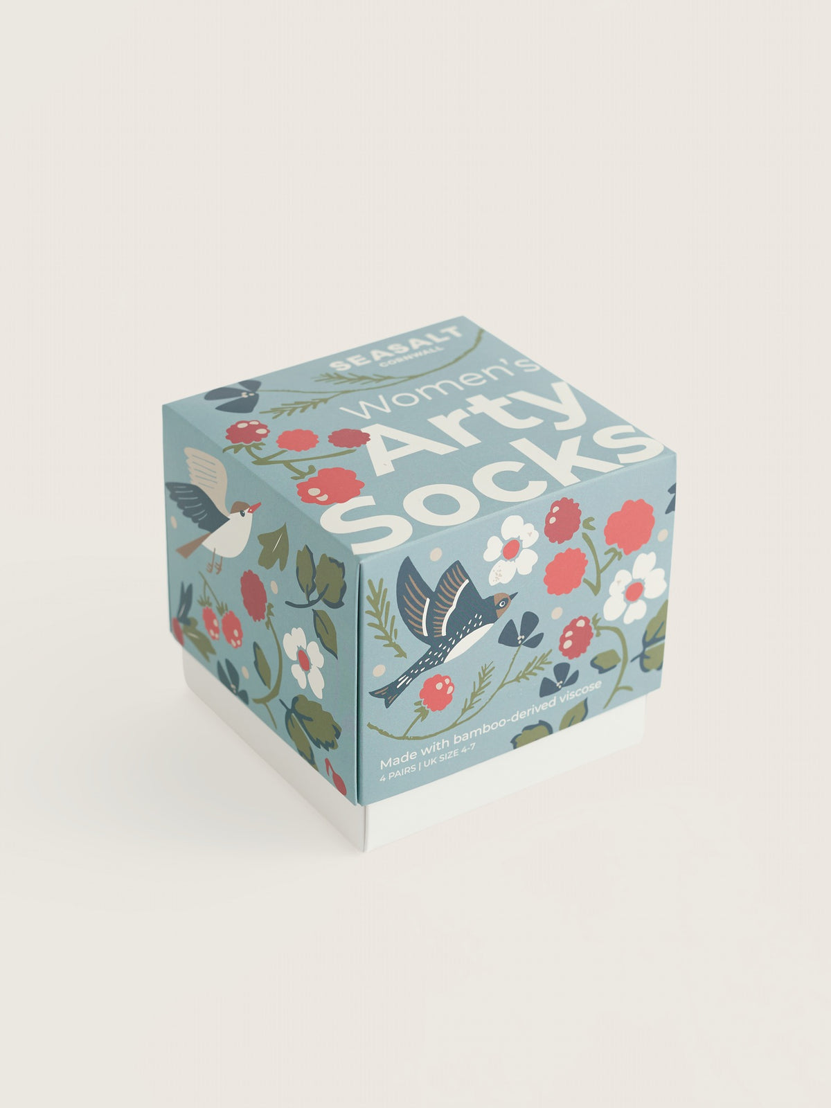 Seasalt Gift Box of 4 Women's Arty Socks Birds