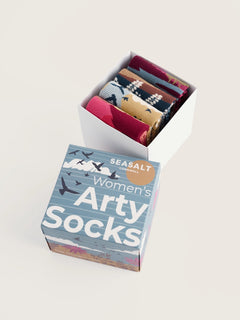 Seasalt Gift Box of 4 Women's Arty Socks Scenic