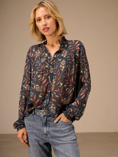 Nile Ruffle Neck Chiffon Blouse