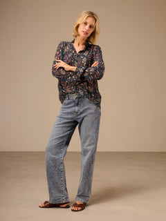 Nile Ruffle Neck Chiffon Blouse