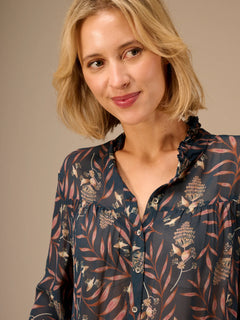 Nile Ruffle Neck Chiffon Blouse