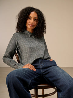 Nile Tencel Print Collared Blouse
