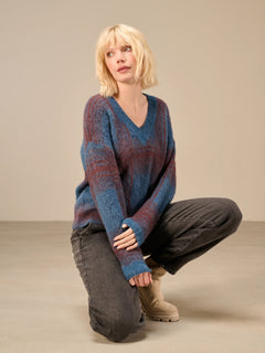 Nile Plaid V-Neck Sweater