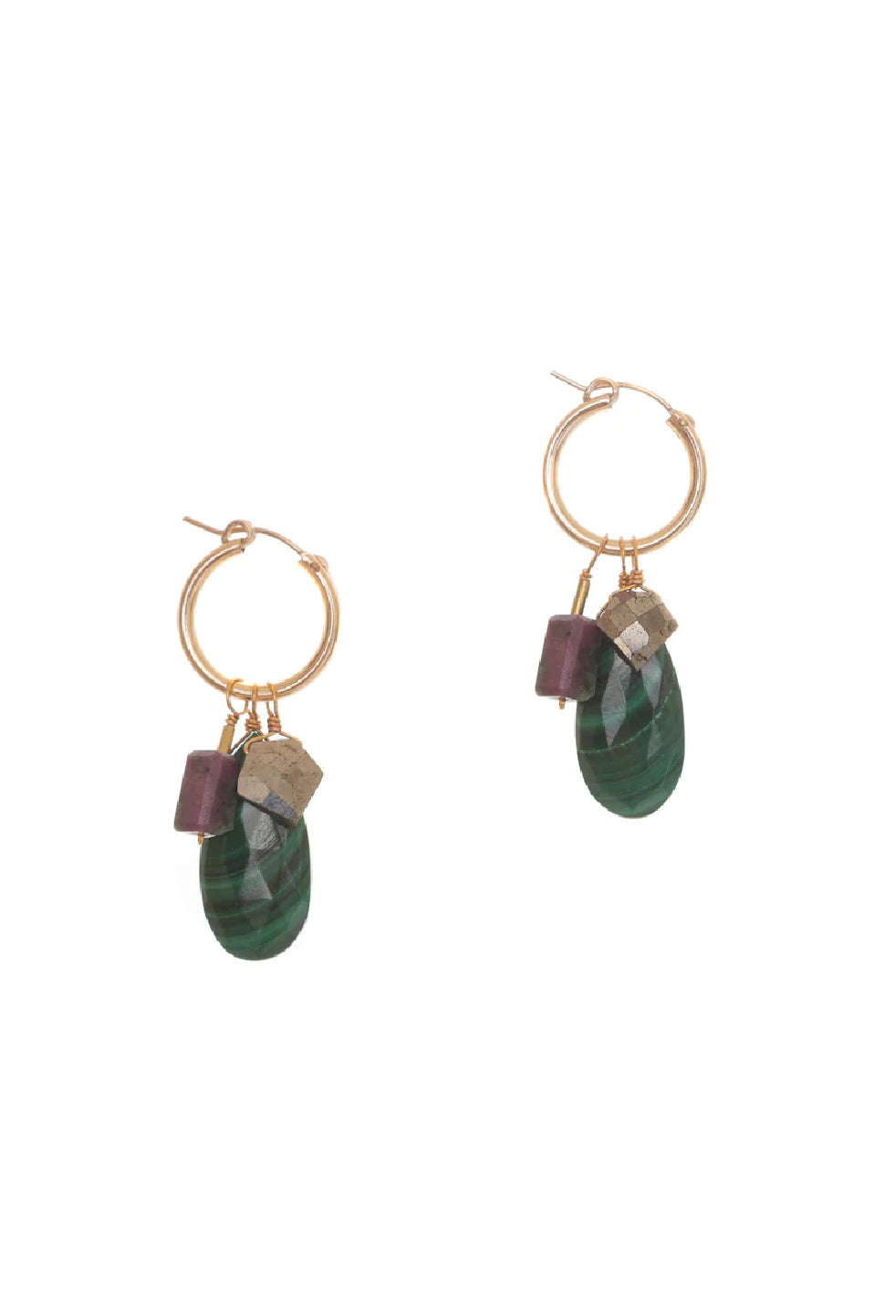 Hailey Gerrits Forest Charm 4 in 1 Earrings (malachite)