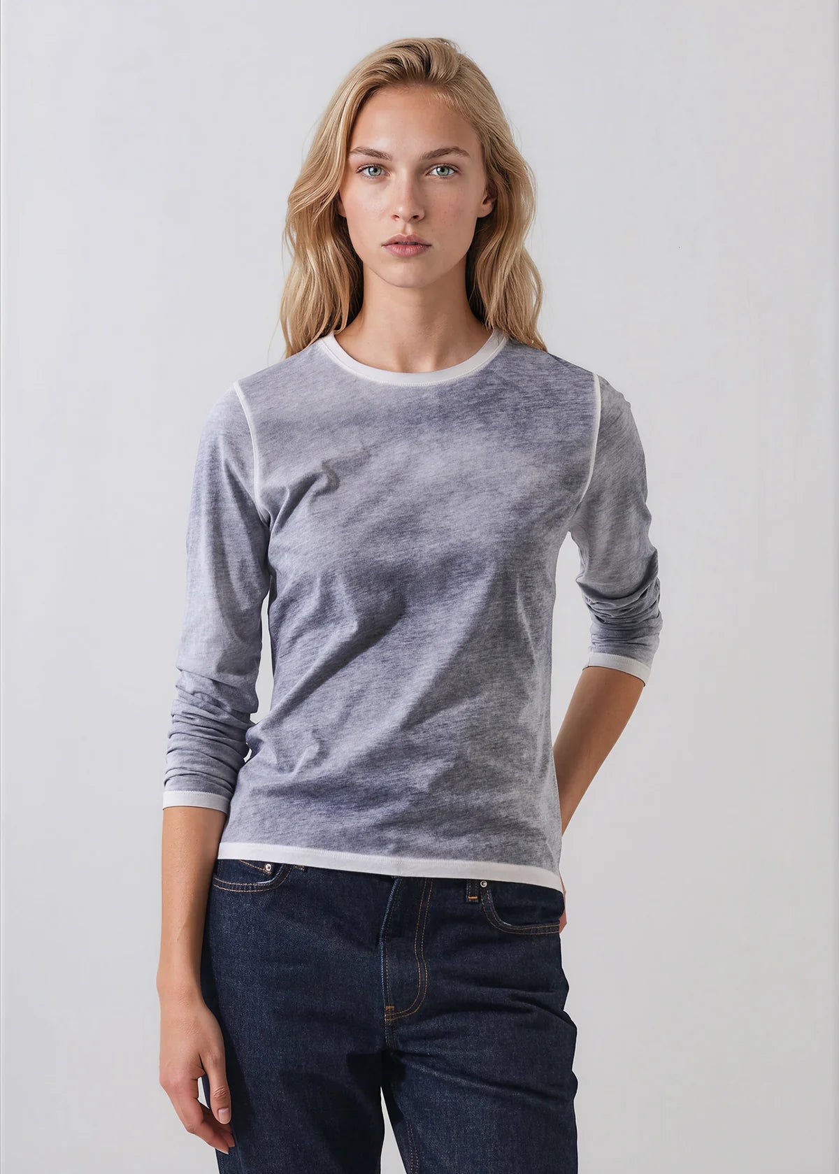 Patrick Assaraf Reverse Spray Pima Cotton T-Shirt